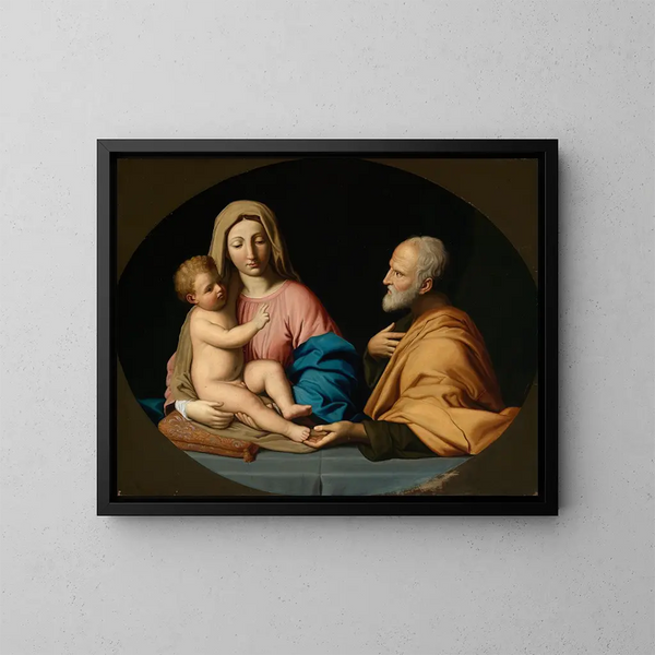 La Santa Familia - Giovanni Battista Salvi da Sassoferrato — cuadro enmarcado en la pared