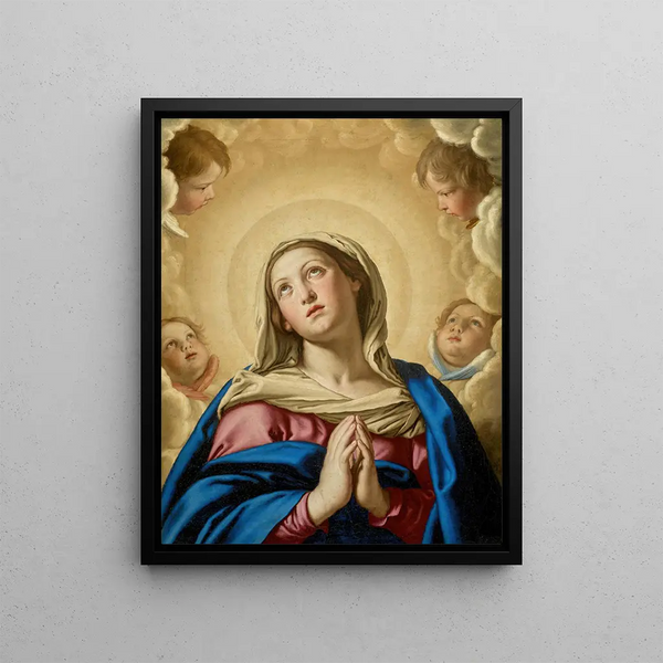 Giovanni Battista Salvi da Sassoferrato - The Virgin In Prayer Surrounded by Putti.webp