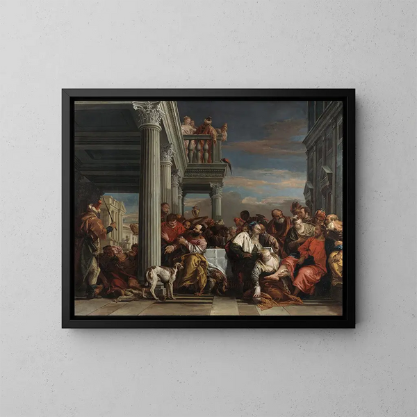 El Cristo en la casa de Simón el Fariseo - Giovanni Battista Tiepolo — cuadro enmarcado en la pared