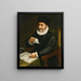 Portrait of a seated man at a table with an open book reading a letter - Giovanni Battista Trotti — framed artwork on a wall