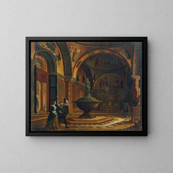 L'intérieur du baptistère de San Marco à Venise - Giovanni Battista de Pian — cuadro enmarcado en la pared