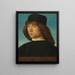 Retrato de un joven - Giovanni Bellini — cuadro enmarcado en la pared