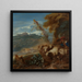 Paisaje romano con un pastor y ovejas - Giovanni Benedetto Castiglione — cuadro enmarcado en la pared