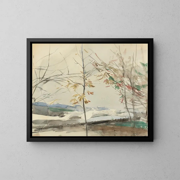 Paisaje de otoño con árboles - Giovanni Boldini — cuadro enmarcado en la pared