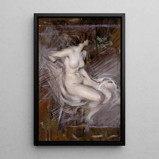 Giovanni Boldini - Nudo di Giovane Seduta Nudo color perla.webp