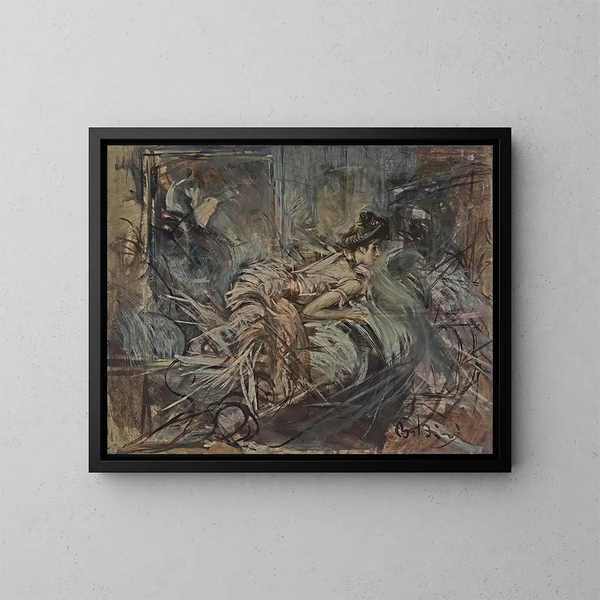 El modelo del artista - Giovanni Boldini — cuadro enmarcado en la pared