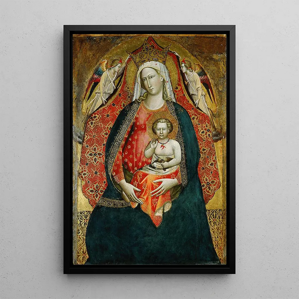 Virgen con el Niño y ángeles - Giovanni Dal Ponte — cuadro enmarcado en la pared