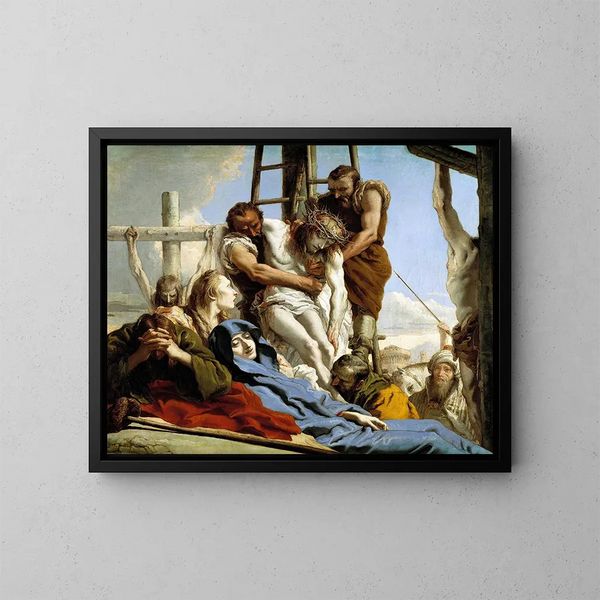 La Descente de Croix - Giovanni Domenico Tiepolo — cuadro enmarcado en la pared