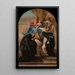 Virgen con el Niño y tres santos - Giovanni Domenico Tiepolo — cuadro enmarcado en la pared