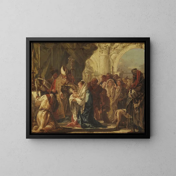 La Presentación en el Templo - Giovanni Domenico Tiepolo — cuadro enmarcado en la pared