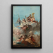 Triunfo de la Virtud - Giovanni Domenico Tiepolo — cuadro enmarcado en la pared