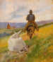 Buttero a caballo y mula blanca - Giovanni Fattori — vista de la obra