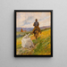 Buttero a caballo y mula blanca - Giovanni Fattori — cuadro enmarcado en la pared