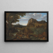Un paisaje fluvial rocoso con pescadores - Giovanni Francesco Grimaldi — cuadro enmarcado en la pared