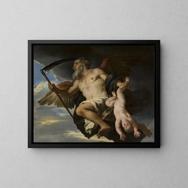 Chronos - Giovanni Francesco Romanelli — cuadro enmarcado en la pared