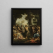 Saturne et les muses - Giovanni Francesco Romanelli — framed artwork on a wall