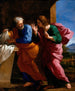 de San Juan y San Pedro en la tumba de Cristo - Giovanni Francesco Romanelli — vista de la obra