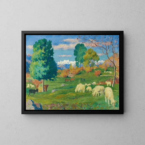 Paisaje de otoño - Giovanni Giacometti — cuadro enmarcado en la pared