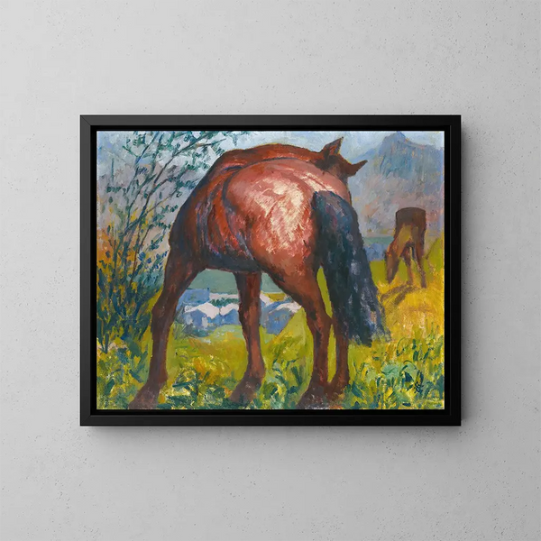 Caballo rojo - Giovanni Giacometti — cuadro enmarcado en la pared