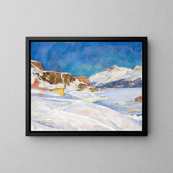 Paisaje de invierno cerca de Capolago - Giovanni Giacometti — cuadro enmarcado en la pared