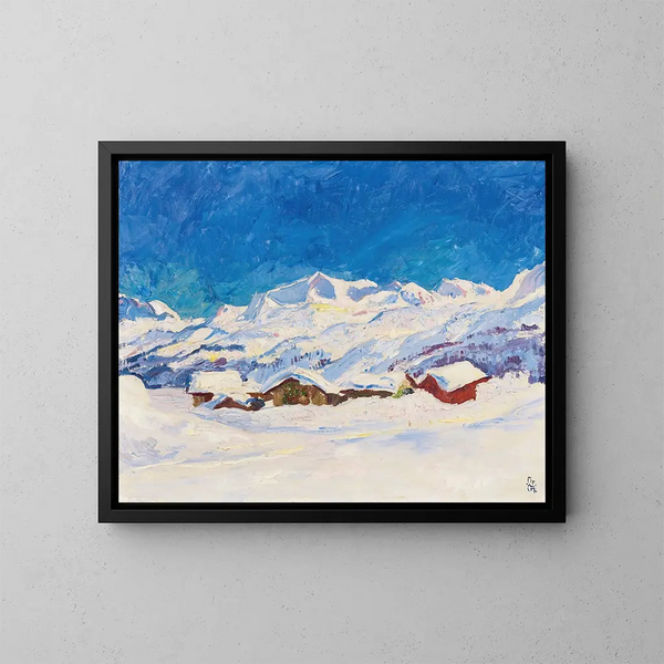Paisaje de invierno cerca de Maloja - Giovanni Giacometti — cuadro enmarcado en la pared