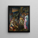 La resurrección de Lázaro - Giovanni Girolamo Muziano — cuadro enmarcado en la pared