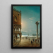 Night by moonlight on Saint Mark's Square in Venice - Giovanni Grubacs — framed artwork on a wall