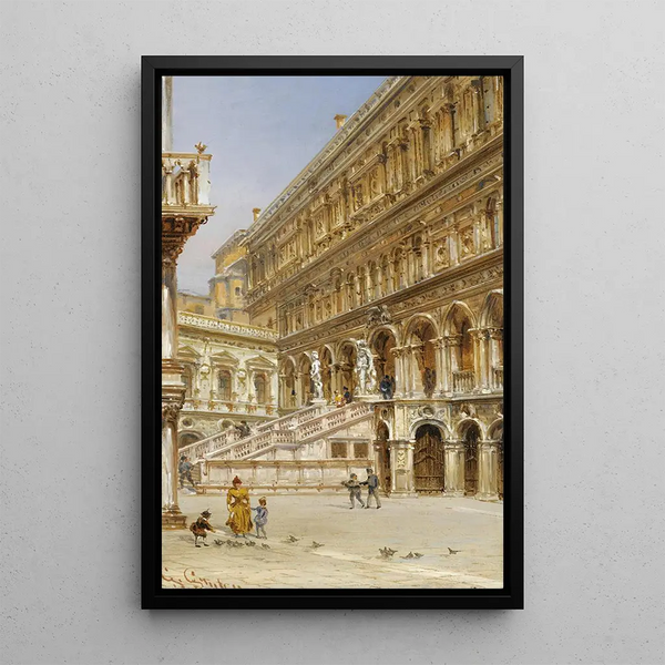 L'escalier des Géants dans la cour du Palais des Doges - Giovanni Grubacs — cuadro enmarcado en la pared