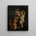 La Virgen con el Niño y el pequeño San Juan Bautista - Giovanni Lanfranco — cuadro enmarcado en la pared