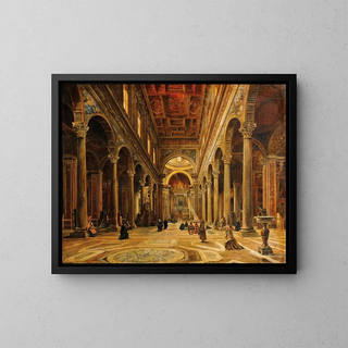 Interior de iglesia - Giovanni Lanza — cuadro enmarcado en la pared