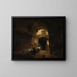 L'aqueduc romain Aqua Vergine dans la cour du n° 12 de la via del Nazareno - Giovanni Lazzarini — framed artwork on a wall