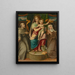 La Virgen con el Niño con san Francisco y santa Clara - Giovanni Maria Butteri — cuadro enmarcado en la pared