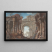 Caprice arquitectónico con un arco monumental - Giovanni Niccolò Servandoni — cuadro enmarcado en la pared