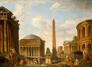 Roman Caprice: El Panteón y otros monumentos - Giovanni Paolo Panini — vista de la obra
