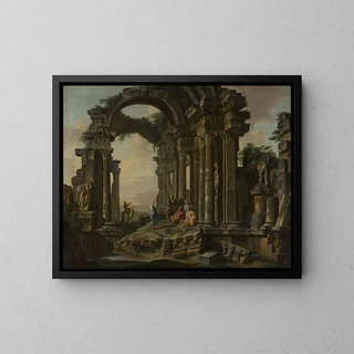 Ruinas romanas - Giovanni Paolo Panini — cuadro enmarcado en la pared