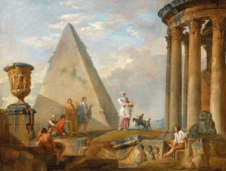 Giovanni Paolo Panini - Ruins with a woman preaching.webp