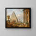 Ruinas con una mujer predicando - Giovanni Paolo Panini — cuadro enmarcado en la pared