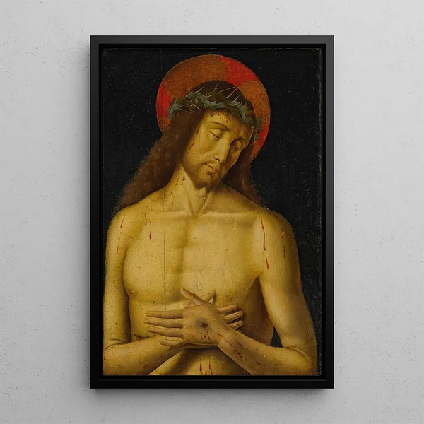 El Cristo en hombre de dolores - Giovanni Santi — cuadro enmarcado en la pared