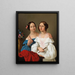 Retrato de las hermanas Luschin - Giovanni Schiavoni — cuadro enmarcado en la pared