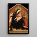 Virgin and Child painting with two angels and a donor - Giovanni di Paolo — framed artwork on a wall