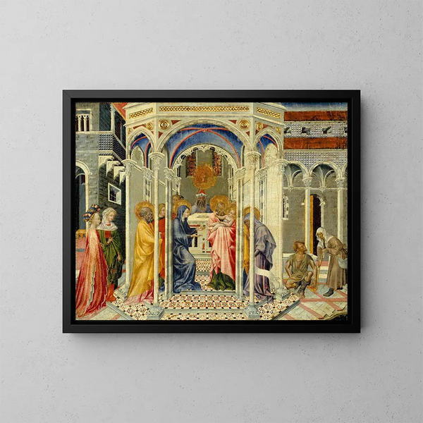 La Presentación de Cristo en el Templo - Giovanni di Paolo — cuadro enmarcado en la pared