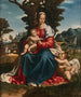 La Virgen con el Niño y san Juan Bautista en un paisaje - Girolamo Alibrandi — vista de la obra
