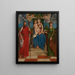 the Virgin and Child with Saint James and Saint Lucy - Girolamo Denti — framed artwork on a wall