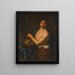 de David con la cabeza de Goliat - Girolamo Forabosco — cuadro enmarcado en la pared