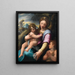 The Virgin and Child with the Little Saint John the Baptist - Girolamo Macchietti — framed artwork on a wall