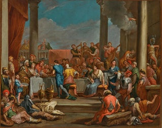 El festín de Baltasar - Giulio Carpioni — vista de la obra