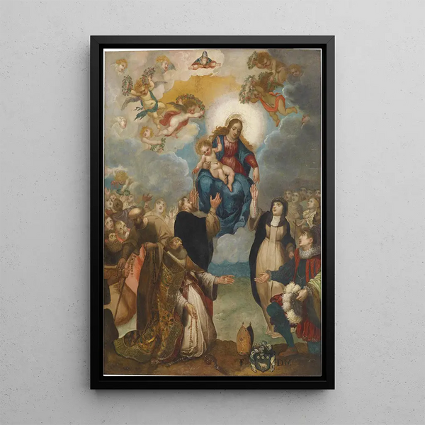 Remise du rosaire - Giulio Cesare Angeli — cuadro enmarcado en la pared