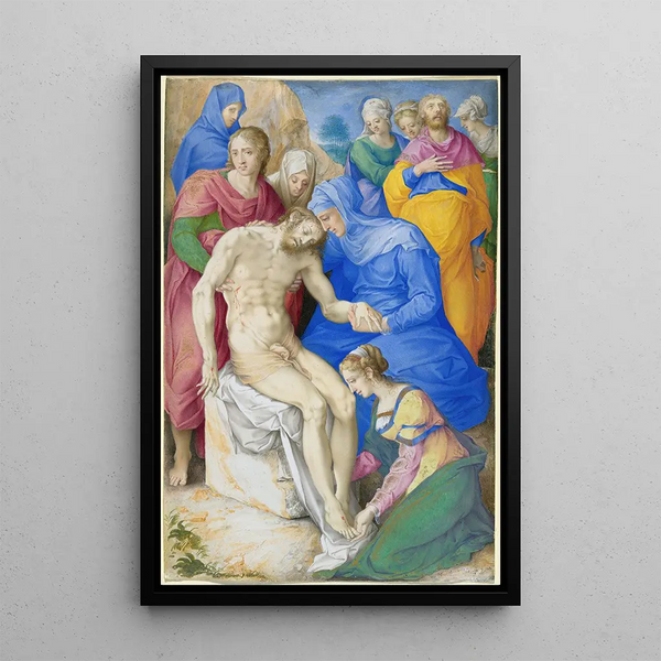 La Lamentación - Giulio Clovio — cuadro enmarcado en la pared