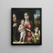 El matrimonio místico de Santa Catalina - Giulio Raibolini — cuadro enmarcado en la pared