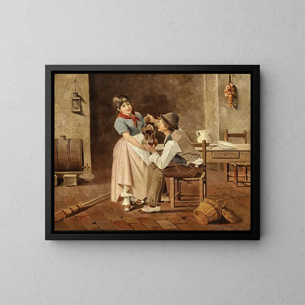 A glass of wine - Giulio del Torre — framed artwork on a wall
